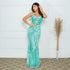 VESTIDO DE ALCINHA PAETE PETRA FINA VERDE TIFFANY P